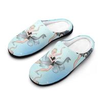 MQPYWLH Dancing Girl Women’S Cotton Slippers Memory Foam House Shoes Flats For Indoor Outdoor