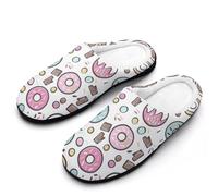 MQPYWLH Donut Women’S Cotton Slippers Memory Foam House Shoes Flats For Indoor Outdoor