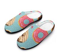 MQPYWLH Donut Women’S Cotton Slippers Memory Foam House Shoes Flats For Indoor Outdoor
