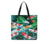 MQPYWLH Fish Green Leaf Women's Tote Bag Top Handle Handbag Shoulder Bag Shopper Bag 39x39cm