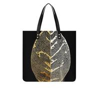 MQPYWLH Gold Leaf Women's Tote Bag Top Handle Handbag Shoulder Bag Shopper Bag 39x39cm