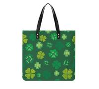 MQPYWLH Green Clover Leaf Women's Tote Bag Top Handle Handbag Shoulder Bag Shopper Bag 39x39cm