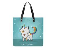 MQPYWLH Green Unicorn Women's Tote Bag Top Handle Handbag Shoulder Bag Shopper Bag 39x39cm