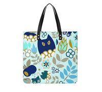 MQPYWLH Leaf Owl Women's Tote Bag Top Handle Handbag Shoulder Bag Shopper Bag 39x39cm