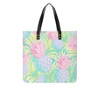 MQPYWLH Leaf Pineapple Women's Tote Bag Top Handle Handbag Shoulder Bag Shopper Bag 39x39cm