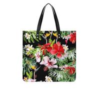 MQPYWLH Leaf Red Flower Women's Tote Bag Top Handle Handbag Shoulder Bag Shopper Bag 39x39cm
