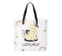 MQPYWLH Lovely Cat Unicorn Women's Tote Bag Top Handle Handbag Shoulder Bag Shopper Bag 39x39cm