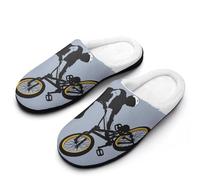 MQPYWLH Mountain Bike Women’S Cotton Slippers Memory Foam House Shoes Flats For Indoor Outdoor