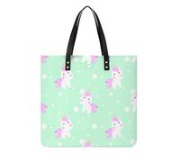 MQPYWLH Unicorn Green Women's Tote Bag Top Handle Handbag Shoulder Bag Shopper Bag 39x39cm