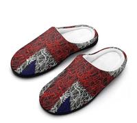 MQPYWLH Union Jack Women’S Cotton Slippers Memory Foam House Shoes Flats For Indoor Outdoor