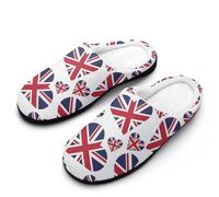 MQPYWLH Union Jack Women’S Cotton Slippers Memory Foam House Shoes Flats For Indoor Outdoor
