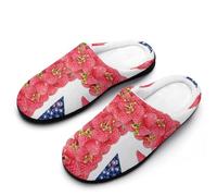 MQPYWLH Union Jack Women’S Cotton Slippers Memory Foam House Shoes Flats For Indoor Outdoor