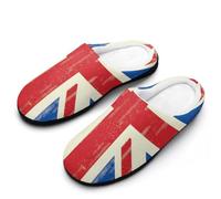 MQPYWLH Union Jack Women’S Cotton Slippers Memory Foam House Shoes Flats For Indoor Outdoor