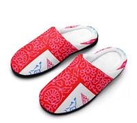 MQPYWLH Union Jack Women’S Cotton Slippers Memory Foam House Shoes Flats For Indoor Outdoor