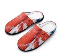 MQPYWLH Union Jack Women’S Cotton Slippers Memory Foam House Shoes Flats For Indoor Outdoor