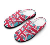 MQPYWLH Union Jack Women’S Cotton Slippers Memory Foam House Shoes Flats For Indoor Outdoor