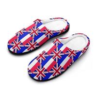 MQPYWLH Union Jack Women’S Cotton Slippers Memory Foam House Shoes Flats For Indoor Outdoor