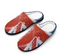 MQPYWLH Union Jack Women’S Cotton Slippers Memory Foam House Shoes Flats For Indoor Outdoor
