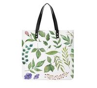 MQPYWLH White Green Leaf Women's Tote Bag Top Handle Handbag Shoulder Bag Shopper Bag 39x39cm