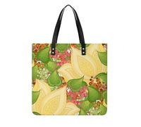 MQPYWLH Yellow Green Leaf Women's Tote Bag Top Handle Handbag Shoulder Bag Shopper Bag 39x39cm