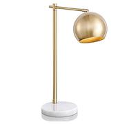 MQQ LED Table Lamps,Marble Base,Eye Protection Metal Lamps Body Living Room Lights Bedside Lighting,Bedroom Office Work Plating Marble Decorative Desk Lamps