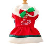 MQQYLBHDS Christmas Dog Dress Sweater Santa Claus Dog Costume Holiday Puppy Clothes for Girl Christmas Cat Outfit Bow Pet Santa Coat for Cats Small Dogs (Red, Small)
