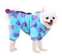 MQQYLBHDS Dinosaur Dog Christmas Halloween Costume Pet Dino Hoodies for Cold Weather Cat Outfit Dog Pjs Pajamas Winter Small Puppy Clothes (Blue, Medium)