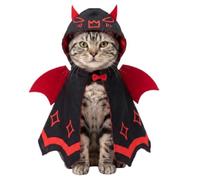 MQQYLBHDS Pet Bat Costume Cat Halloween Cape with Wing Small Dog Devil Costume Funny Dog Halloween Cloak with Hood Party Cosplay for Puppy Yorkie Chihuahua Small Breeds
