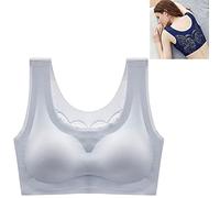 MQSHUHENMY Coolishbra - Ultra-Thin Ice Silk Seamless Bra, Ultra Thin Ice Silk Bra, Breathy Wings Plus Size Ice Silk Comfort Bra (Grey,7XL)