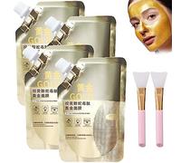 MQSHUHENMY Retinol Snake Venom Gold Mask, Rejuvenating Gold Peel Mask, Anti-Aging Gold Face Mask, Retinol Snake Venom Peptide Gold Mask With Grooming Tools (4Pcs)