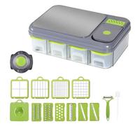 MQUAD Solutions All-In-One Veggie Chopper Prep Station with Built-In Cutting Board. Chop, Slice, Spiralize, Grate, Store - Conquer Meal Prep in Minutes