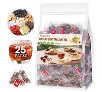 MQUPIN 25 Packs Ginseng Eight Treasure Tea 250g, Natural Herbal Blend
