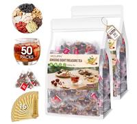 MQUPIN 50 Packs Ginseng Tea with 15 Honey Sticks 500g, Herbal Infusion