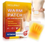MQUPIN Deep Heat Patches, 10 Pieces Ultra Thin Heat Pads for Back & Abdomen,Self Adhesive air Activated Heat Wraps,10 cm x 13 cm, 12 Hours Warming