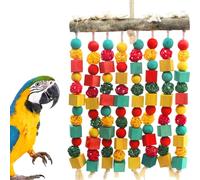 MQUPIN Large Parrot Toys, Natural Wooden Blocks Suits Macaws, African Grey, Cockatoos, Amazon Parrots