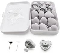 MQUPIN Quilt Fixing Clips,16 Pcs Duvet Cover Clips,Mushroom Round Fixing Clips with Buttons,Bedroom Duvet Fixing Holder Quilt Cover Pins with Box