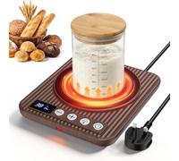 MQUPIN Sourdough Starter Warmer, 21℃-38℃ Precise Temperature Control Sourdough Warming Mats, 24 Hour Timer & Auto On/Off, Sourdough Heater Proofing Tool for Home Kitchen Baking (Wood)