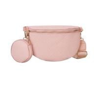 Mqutry - Korean Style Crossbody Fanny Pack for Girls Women PU Leather Large Phone Bag, Pink, L