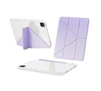 MQVQAUBST 3+Y Fold Rainbow Gradient Color Tablet Case Suitable For Huawei Honor Pad 10 12.1" Clear Acrylic Back Case With Pen Slot(Gradient Purple)