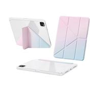 MQVQAUBST 3+Y Fold Rainbow Gradient Color Tablet Case Suitable For Huawei Honor Pad X9 X8Pro 11.5 2023 Clear Acrylic Back With Pen Slot(Gradient Pink,Pad X9 11.5)
