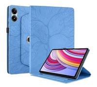 MQVQAUBST 360° Rotation Tablet Case Suitable For Huawei Honor Pad X9 X8A 11" NDL-W09 2024 3D Tree Embossed Business PU Leather Cover(Blue,For Honor Pad X8a)