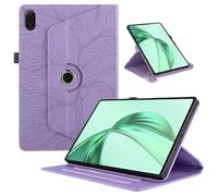 MQVQAUBST Emboss Tree 360 Rotating Stand Tablet Case Suitable For Huawei Honor Pad X8a 11inch NDL-W09 2024 PU Leather Cover(Purple)