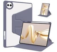MQVQAUBST Tablet Case Suitable For Huawei Honor Pad 10 12.1inch 2025 HEY3-W10 W00 360° Rotating Stand Cover With Pencil Holder(Purple)