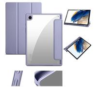 MQVQAUBST Tri-folding Stand Magnetic Tablet Case Suitable For Samsung Tab A8 10.5inch SM X200 Case With Pen Holder Clear Back Cover(Black,Tab A8 10.5 SM-X200)