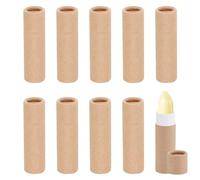MQWDGJ Cardboard Deodorant Containers, 10 Pcs Refillable Paper Lipstick Tube, Empty Lip Balm Tubes 2 * 7cm Solid Empty Chapstick Container with Caps for DIY Homemade Lipsticks Chapsticks (Khaki)