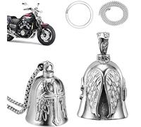 MQWDGJ Guardian Bell for Motorbikes, 2 Pcs Guardian Riding Bell, Motorcycle Bells with 1 Chain Motorcycle Accessories Gifts for Man Husband