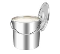 Mqwdxzfes 20L Stainless Steel Bucket with Lid, Heavy Duty 1.6mm Thick Metal Pail with Handle, Milking Bucket Champagne Cooler, Food Grade Container for Kitchen Storage Garden Picnic Industrial