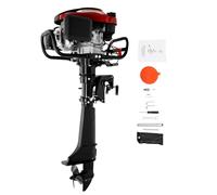 Mqwdxzfes 7HP 4-Stroke Outboard Motor, Air-Cooled 196CC Boat Engine with Long Shaft, TCI Ignition System, Manual Start & F-N-R Gears, Fishing Boat Engine for Inflatable, Fishing, Dinghy Boats