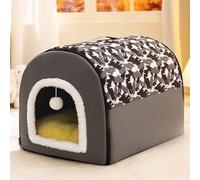 MQXDNFDC 2025 Cat Cave Bed, 2 in 1 Warm Cave Cat House, Semi-Enclosed Cat Cave Nest, Foldable Dog Bed Pet Comfort Mat with Removable for Small to Large Dogs grey,XL(Grey,S)