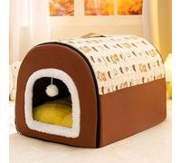 MQXDNFDC 2025 Cat Cave Bed, 2 in 1 Warm Cave Cat House, Semi-Enclosed Cat Cave Nest, Foldable Dog Bed Pet Comfort Mat with Removable for Small to Large Dogs grey,XL(Brown,XXXL)